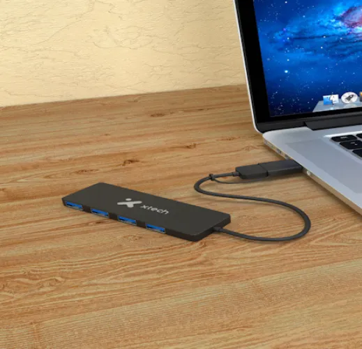 Hub Xtech USB 3.0 con Adaptador USB-C y USB-A